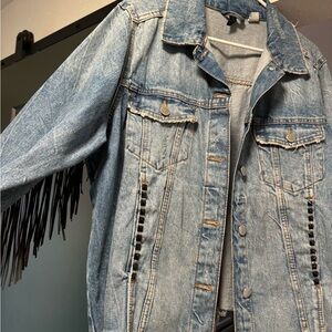 Denim Fringe Custom Jacket